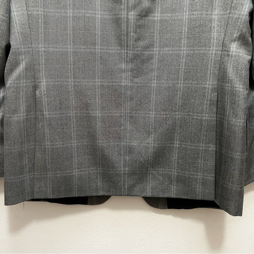 $30 SALE Michael Kors Mens Gray Windowpane Designer Blazer Sz 38 Regular Fit - Picture 8 of 13